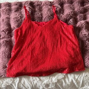 Red Sequin Women's Top